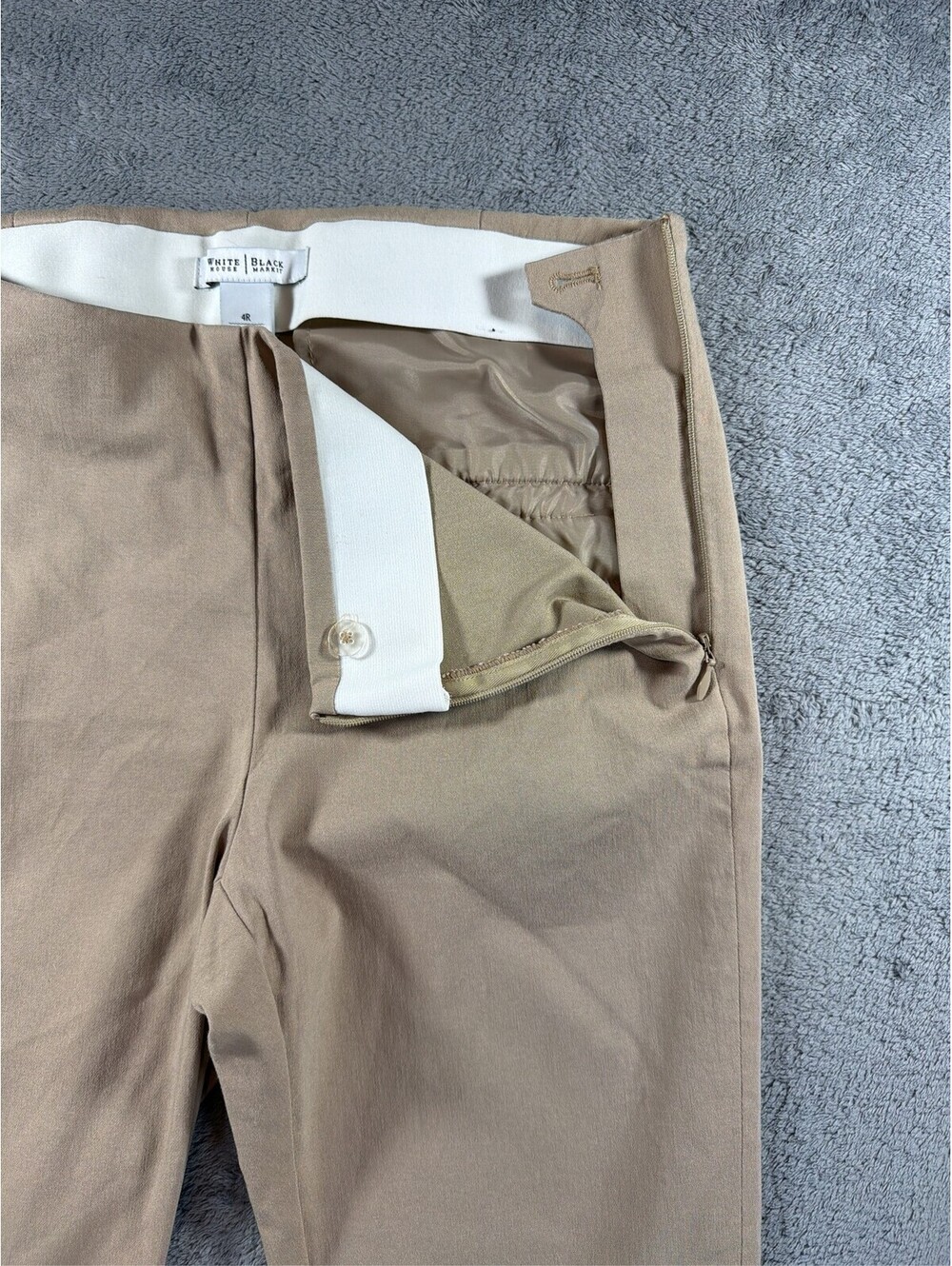 White House Black Market Women's Beige Dress Pants Size 4R - Picture 10 of 15